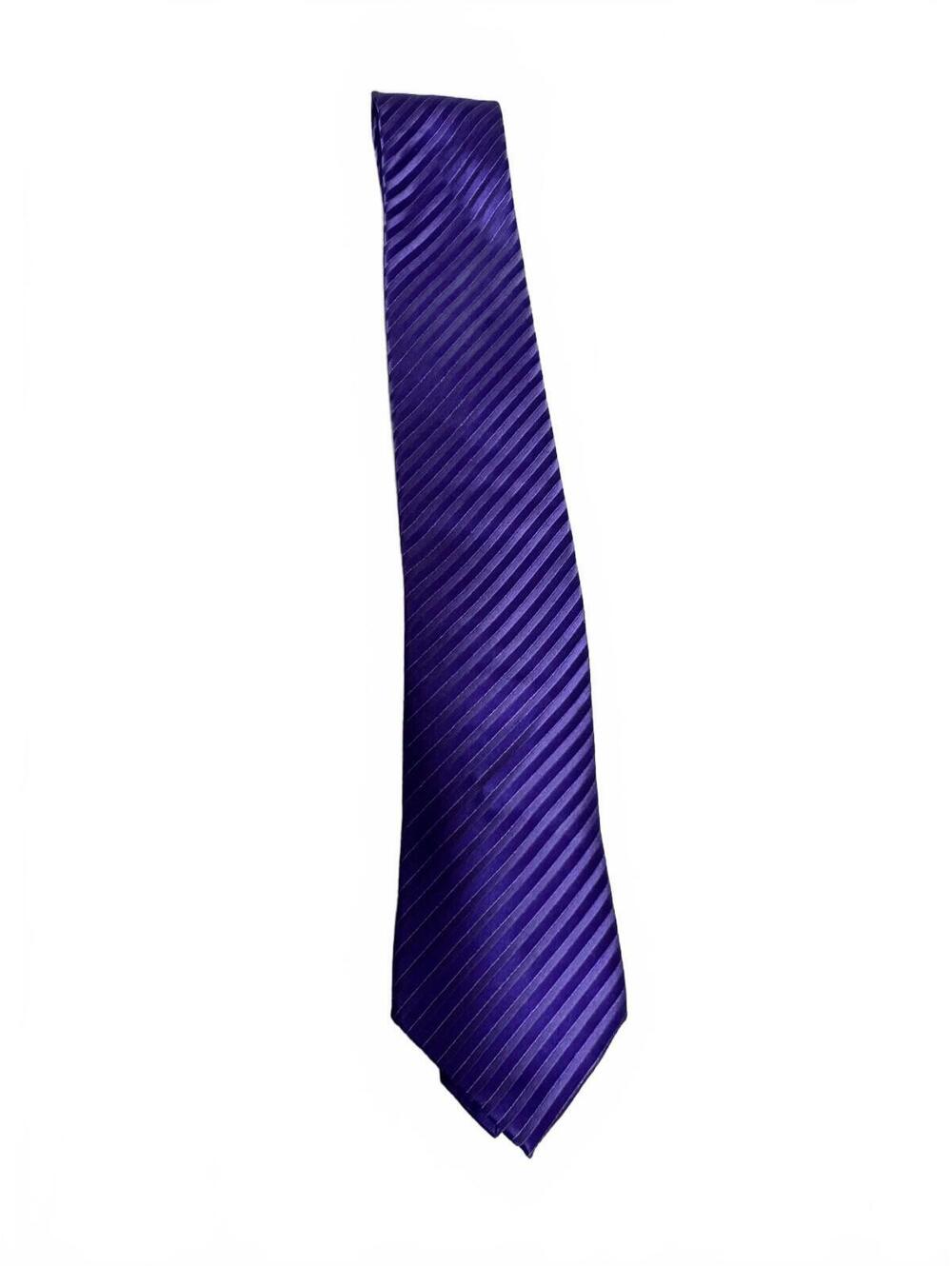 Sean John Tall Men's Purple Striped 100% Silk Necktie